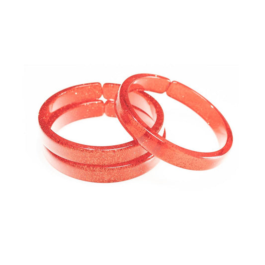 Lilies & Roses - Glitter Coral Bangles
