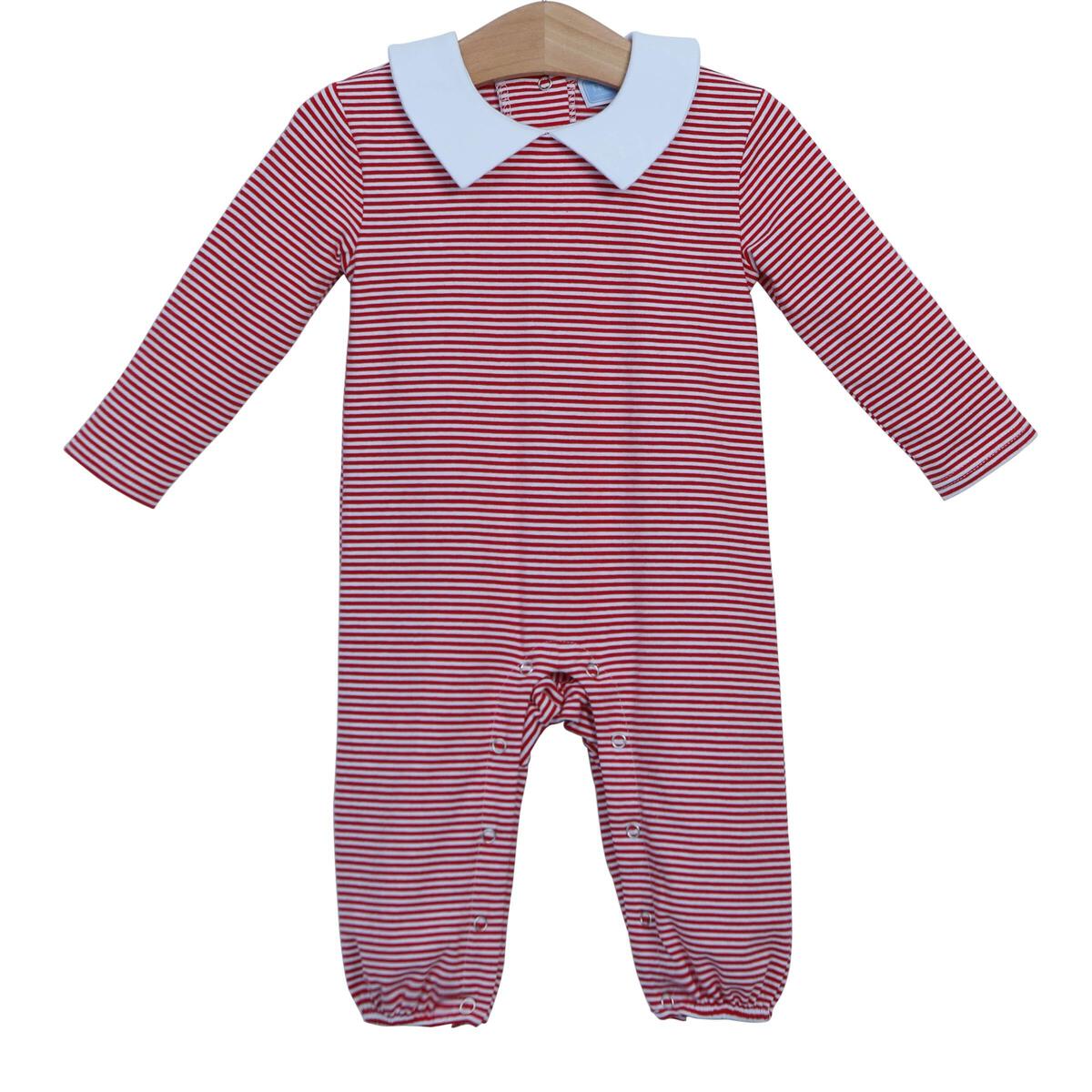 Trotter Street - William LS Romper Red Stripe