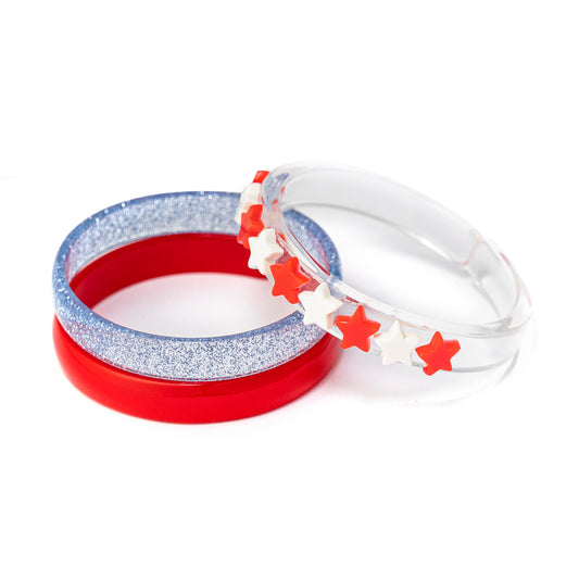 Lilies & Roses - Stars 4th Of July Colors Bangle Set