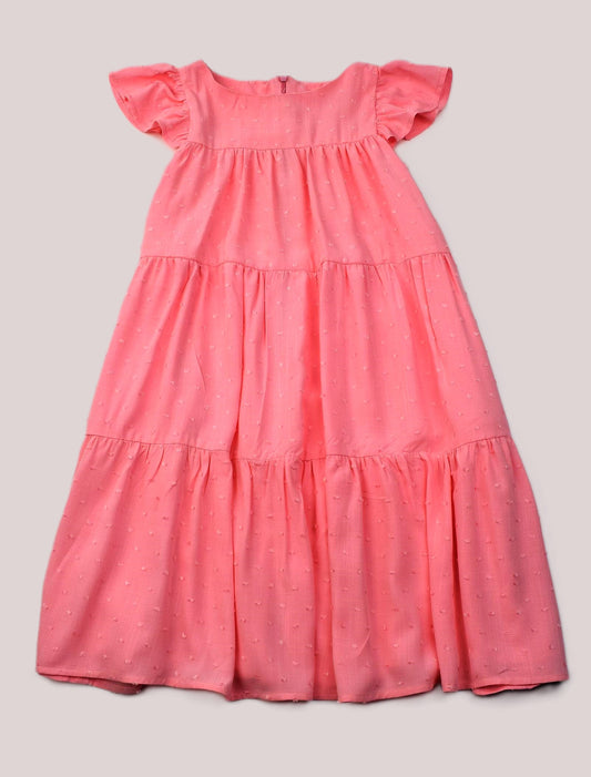Funtasia - Tiered Pink Dobby Dress