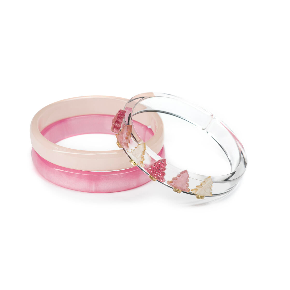 Lilies & Roses | Christmas Tree Pink Pearlized Bangles