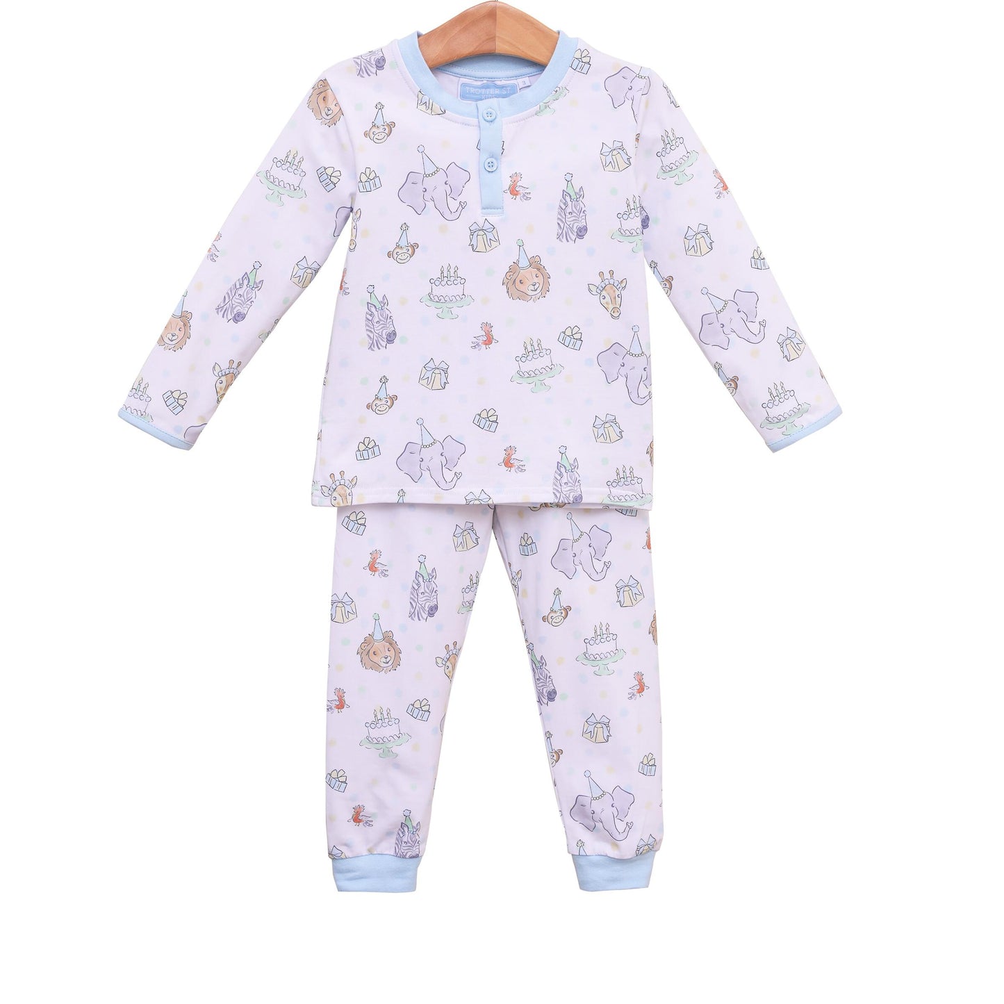 Trotter Street - Party Animals PJ Set Blue