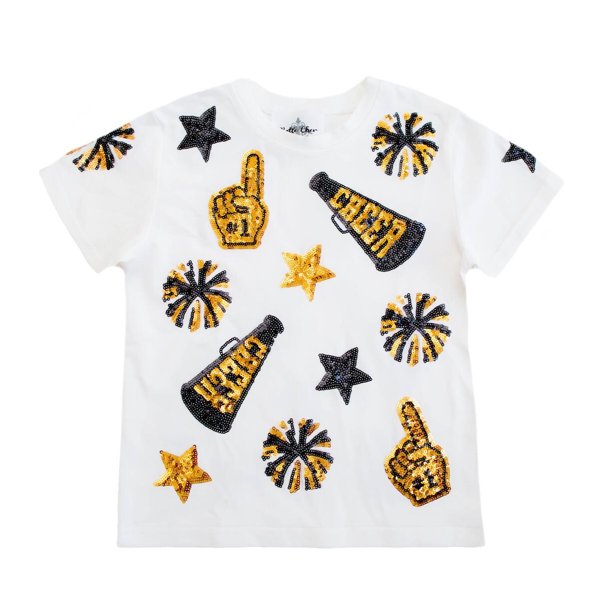 Belle Cher - Black and Gold Cheer Shirt