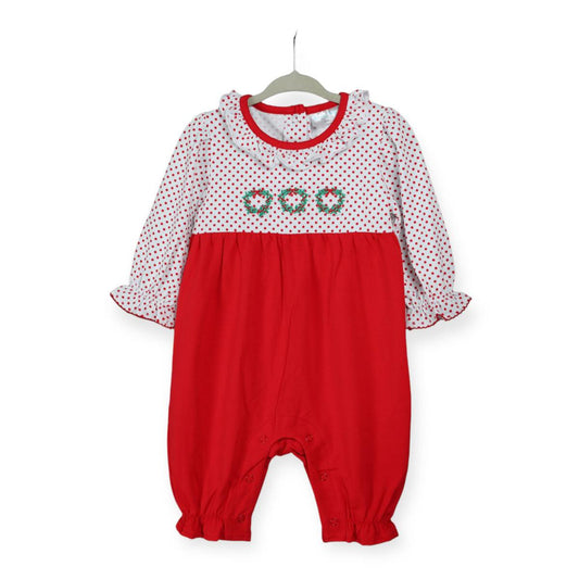 Jumping Jolly - Wreath Girl Romper