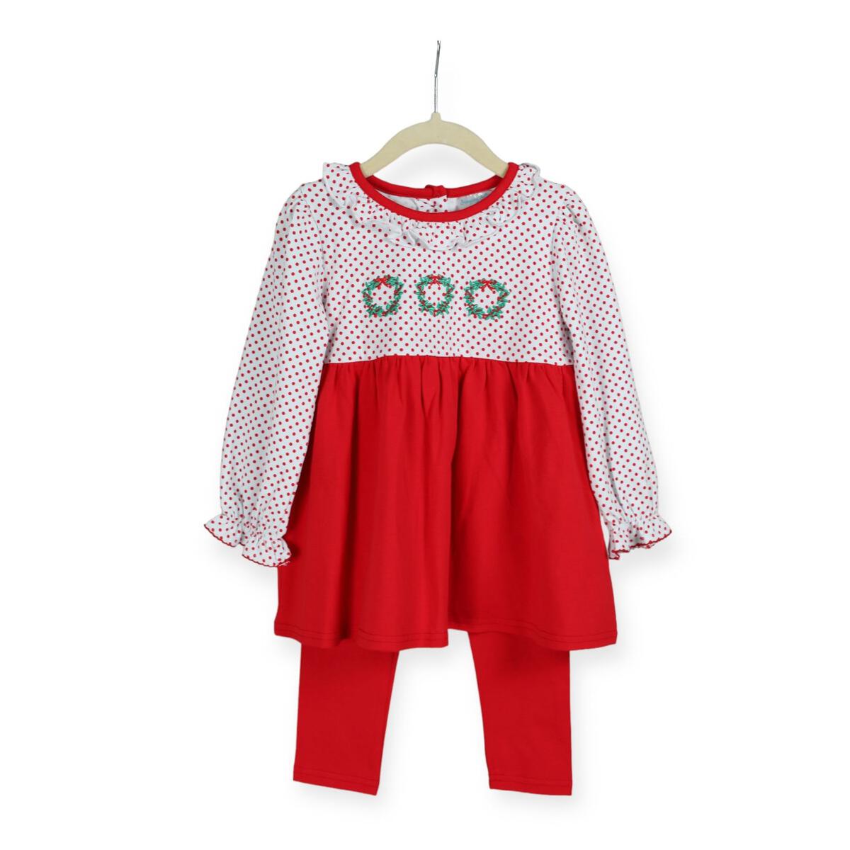 Jumping Jolly - Wreath Girl Pants Set