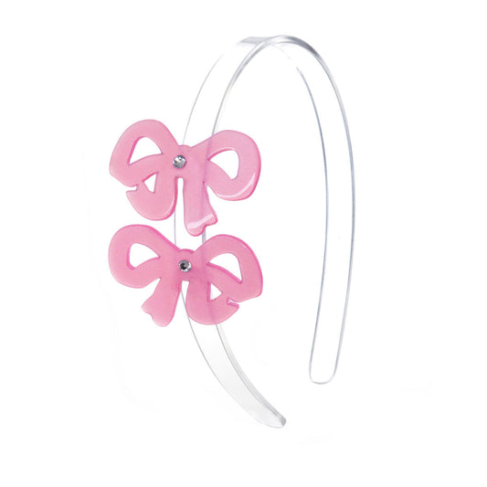 Lilies & Roses - Bows Double Pink Headband