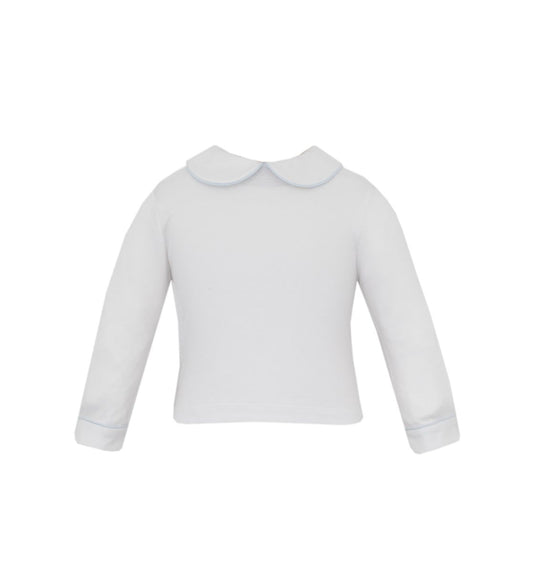 Petit Bebe | Oliver White/Blue Knit LS Shirt