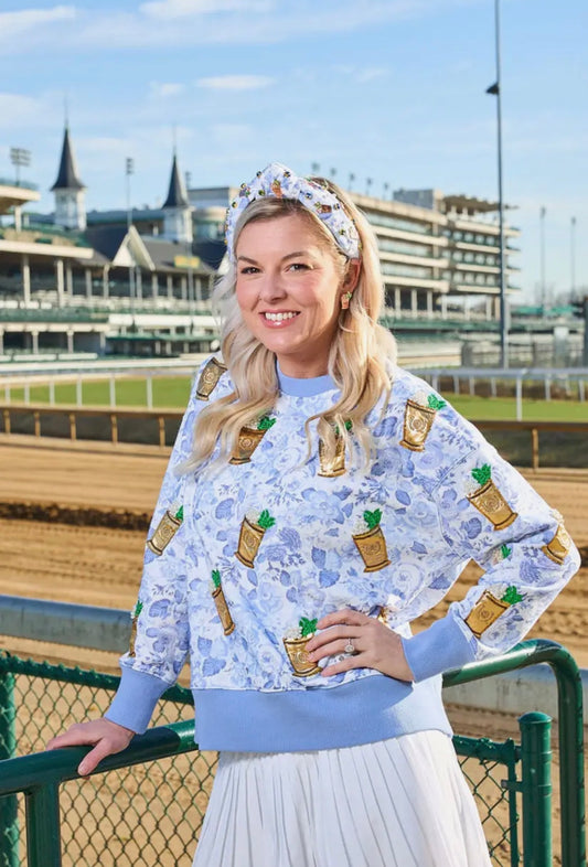 Kentucky Derby Mint Julep Floral Sweatshirt