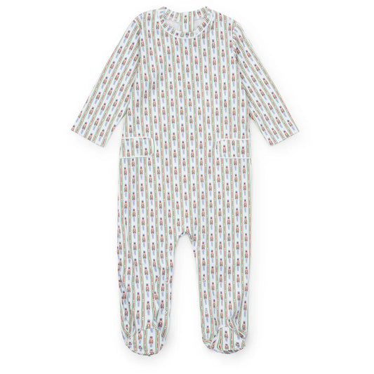 Lila & Hayes | Preston Boys' Romper - Nutcracker Stripe
