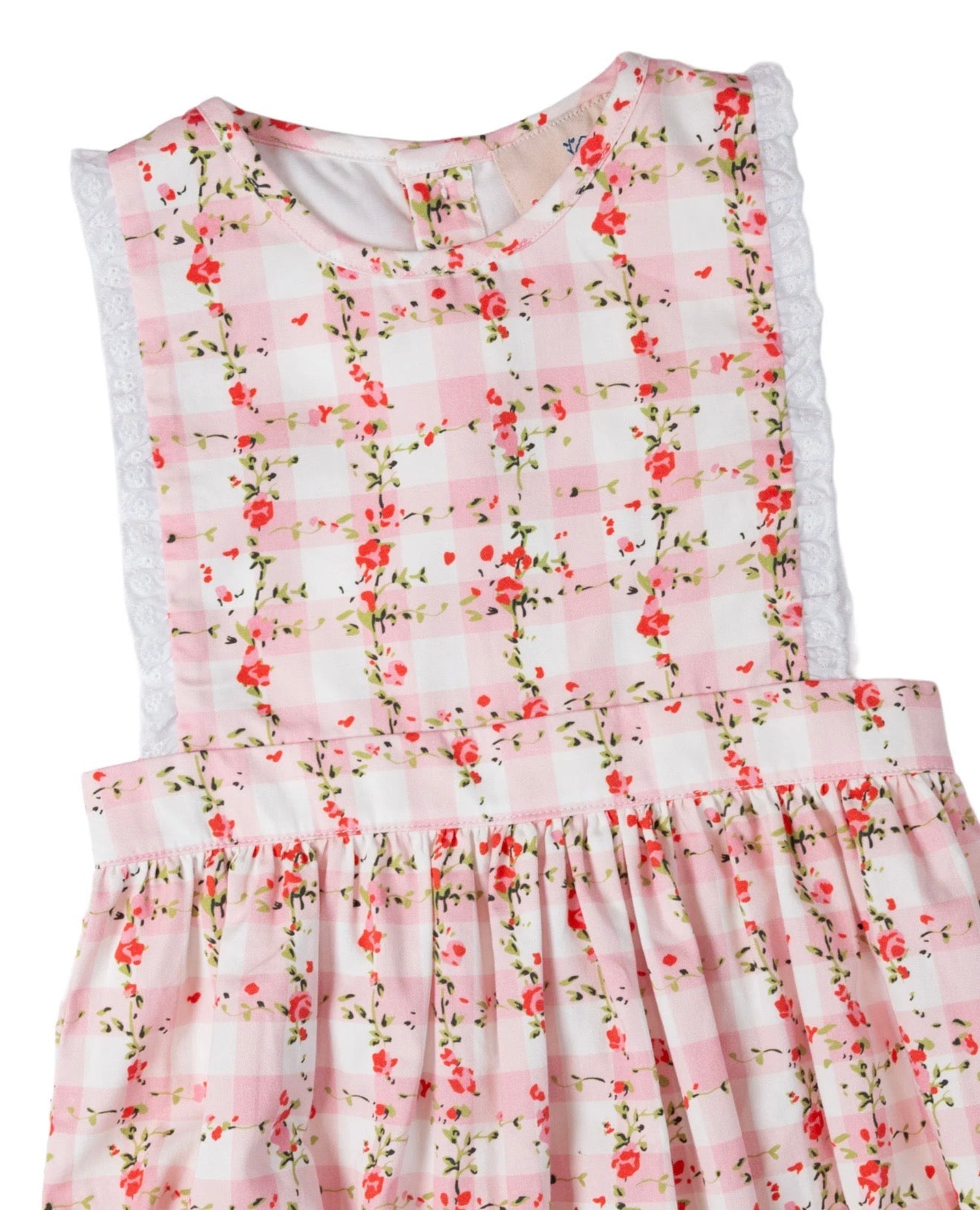Smockingbird | Pink Florette Gingham Olivia Bubble