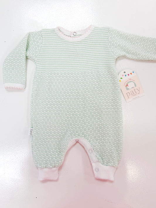 Paty | LS Romper Mint/Pink