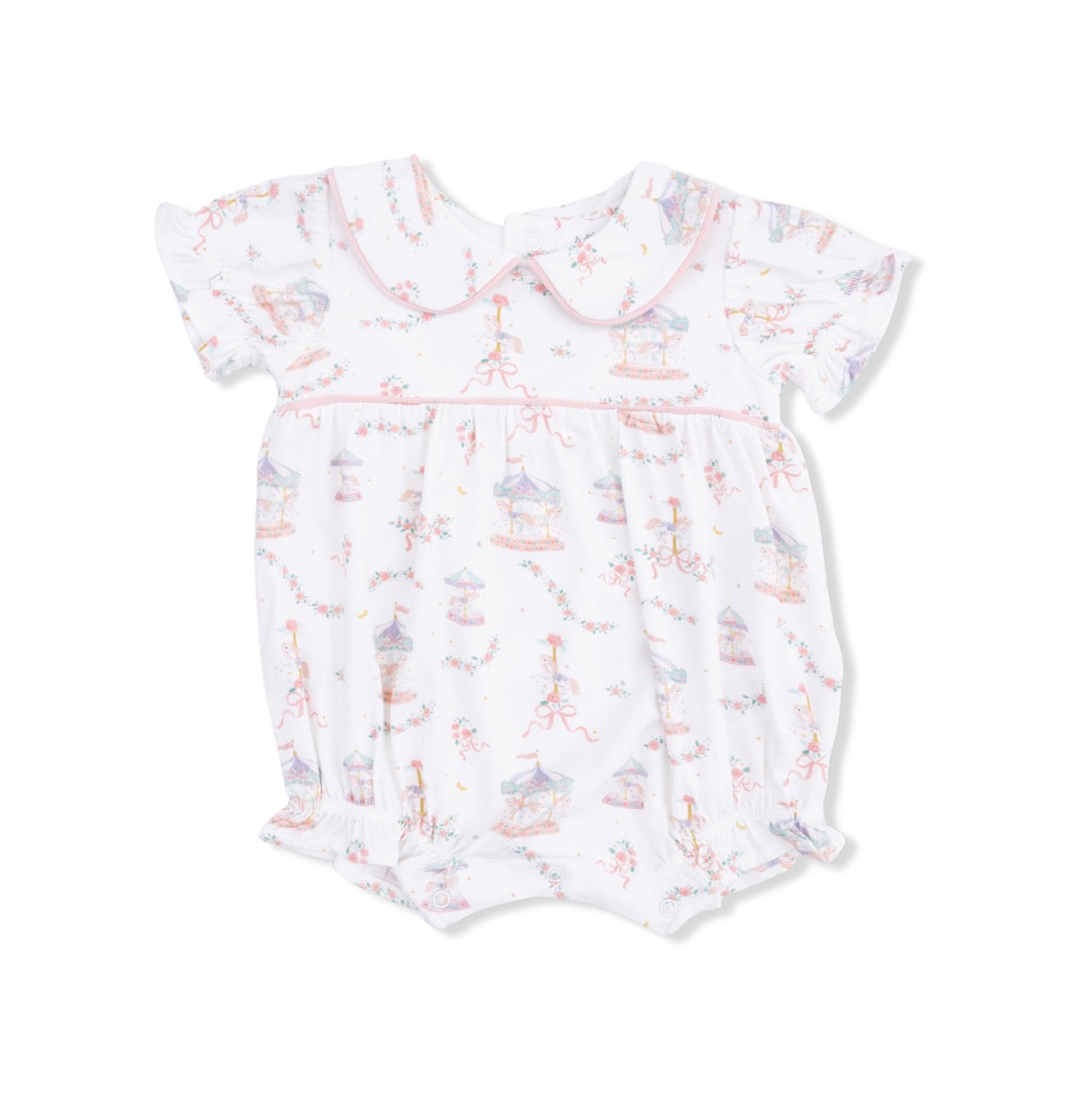 Angel Dear | Carousel with Bows Classic Puff Sleeve Babydoll Bubble