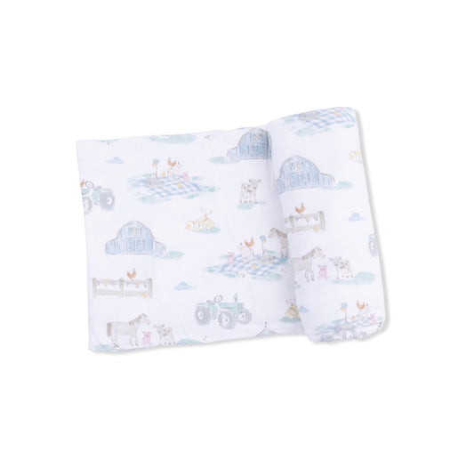 Angel Dear | Farm Animal Party Swaddle Blanket
