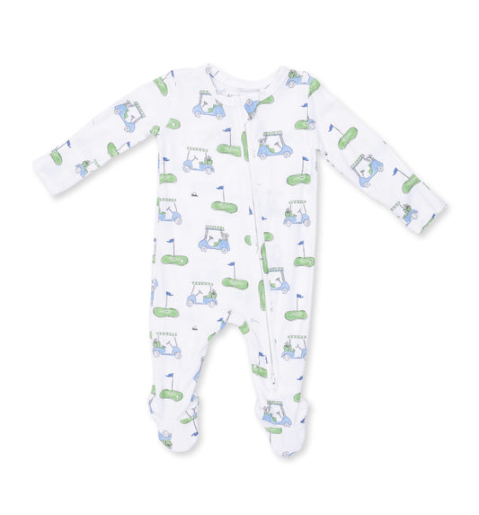 Angel Dear | Golf Carts Blue 2 Way Zipper Footie