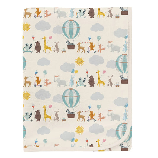 Kickee | Swaddle Blanket - Natural Animal Parade