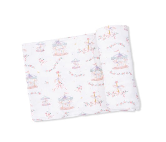 Angel Dear | Carousel with Bows Swaddle Blanket