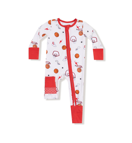 Angel Dear | Basketball Zipper Romper