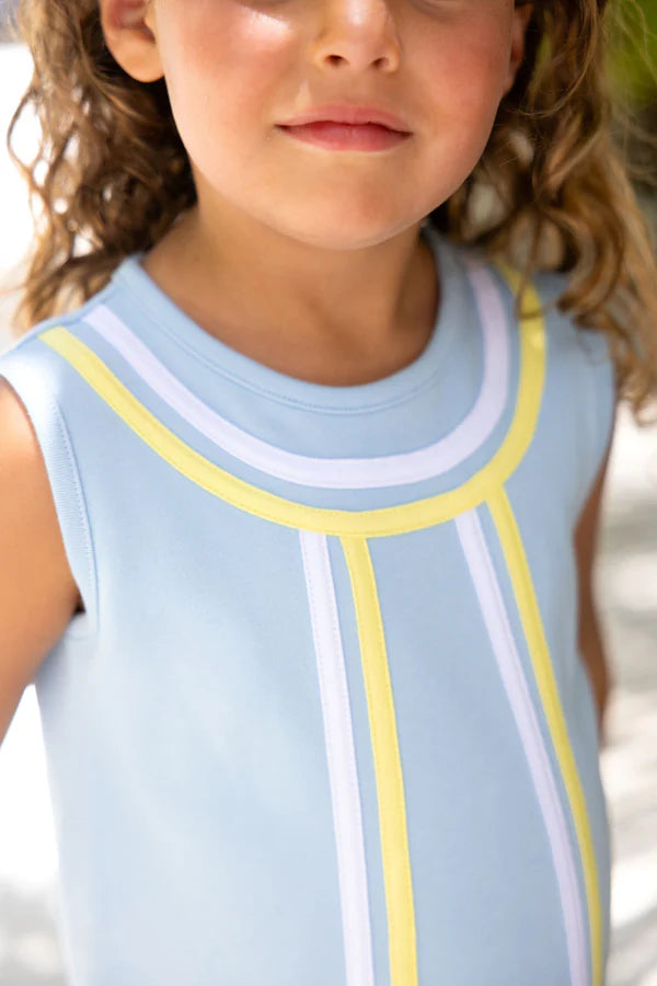 TBBC | Annie Apron Dress - Beale Street Blue/Lake Worth Yello