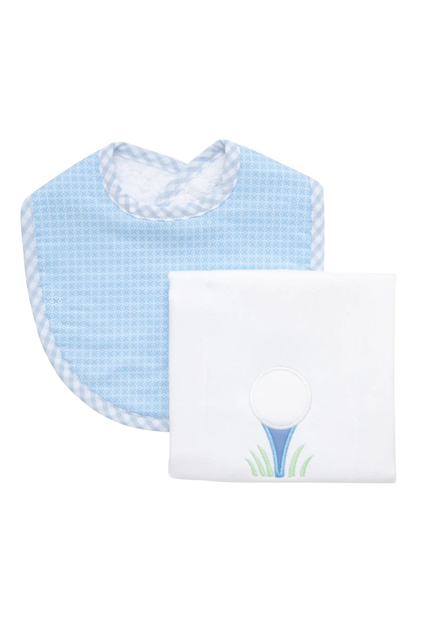 3Marthas | Blue Golf Basic Bib & Burp Boxed Set