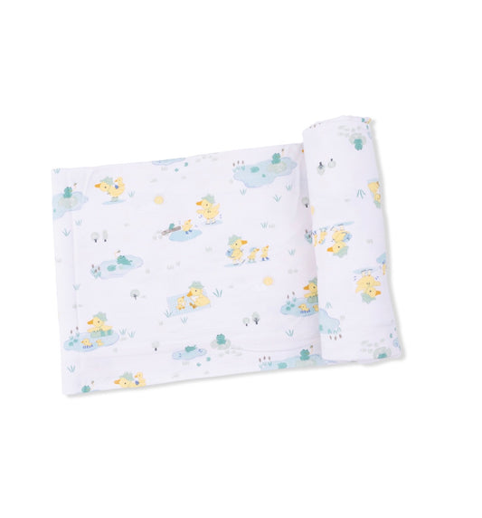 Angel Dear | Frog & Duck Pond Swaddle Blanket