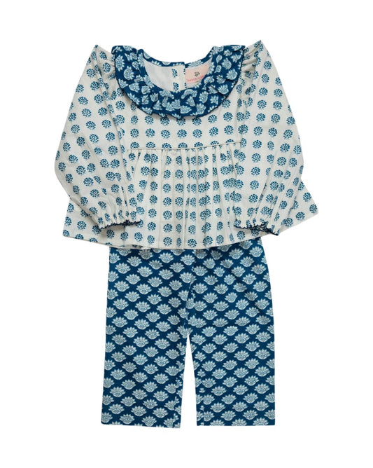 Smockingbird | Mixed Blue Block Print Set