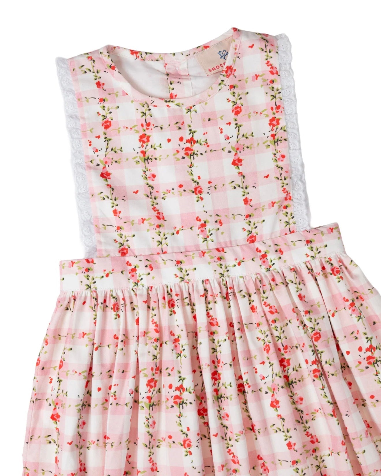 Smockingbird | Pink Florette Gingham Olivia Dress