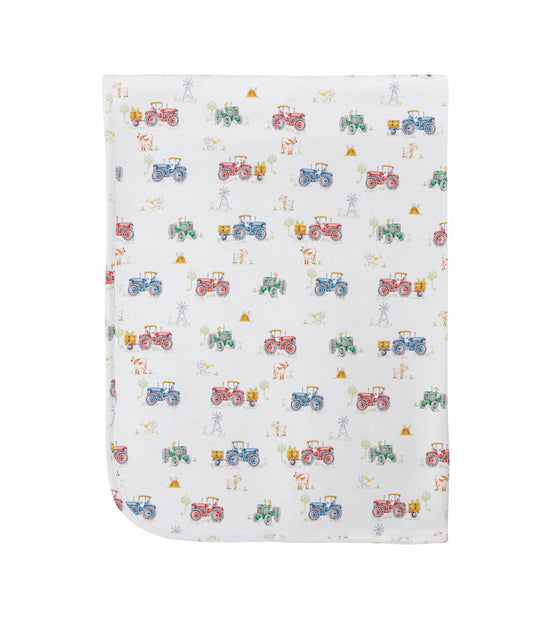 Baby Club Chic | Tractor Time Receiving Blanket