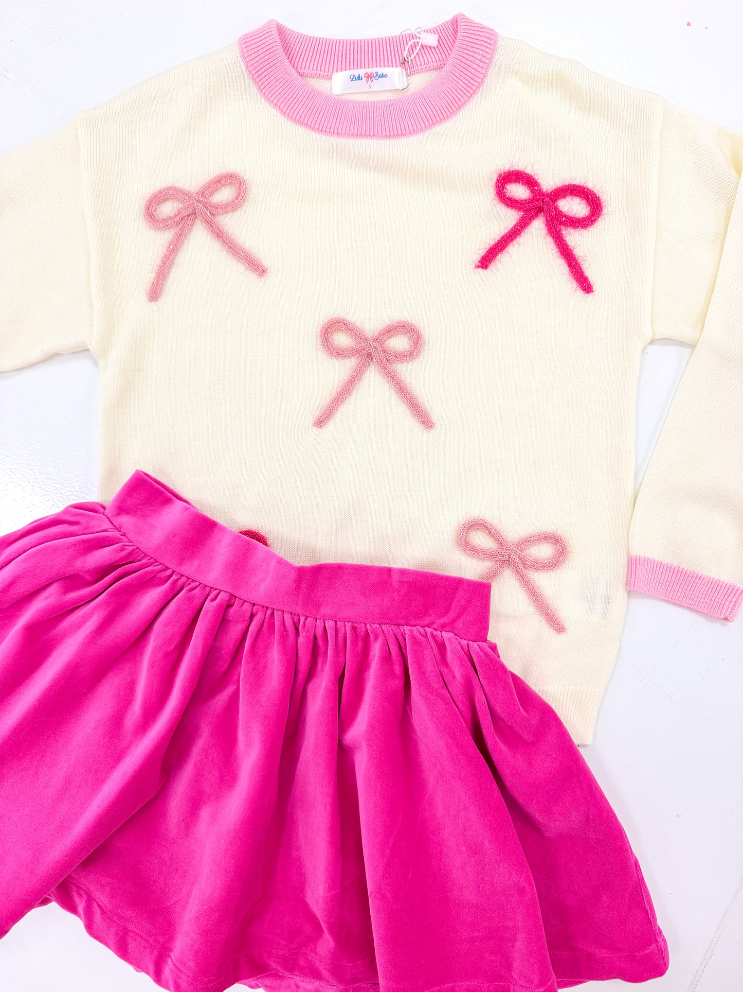 Lulu Bebe | Pink Velvet Skirt
