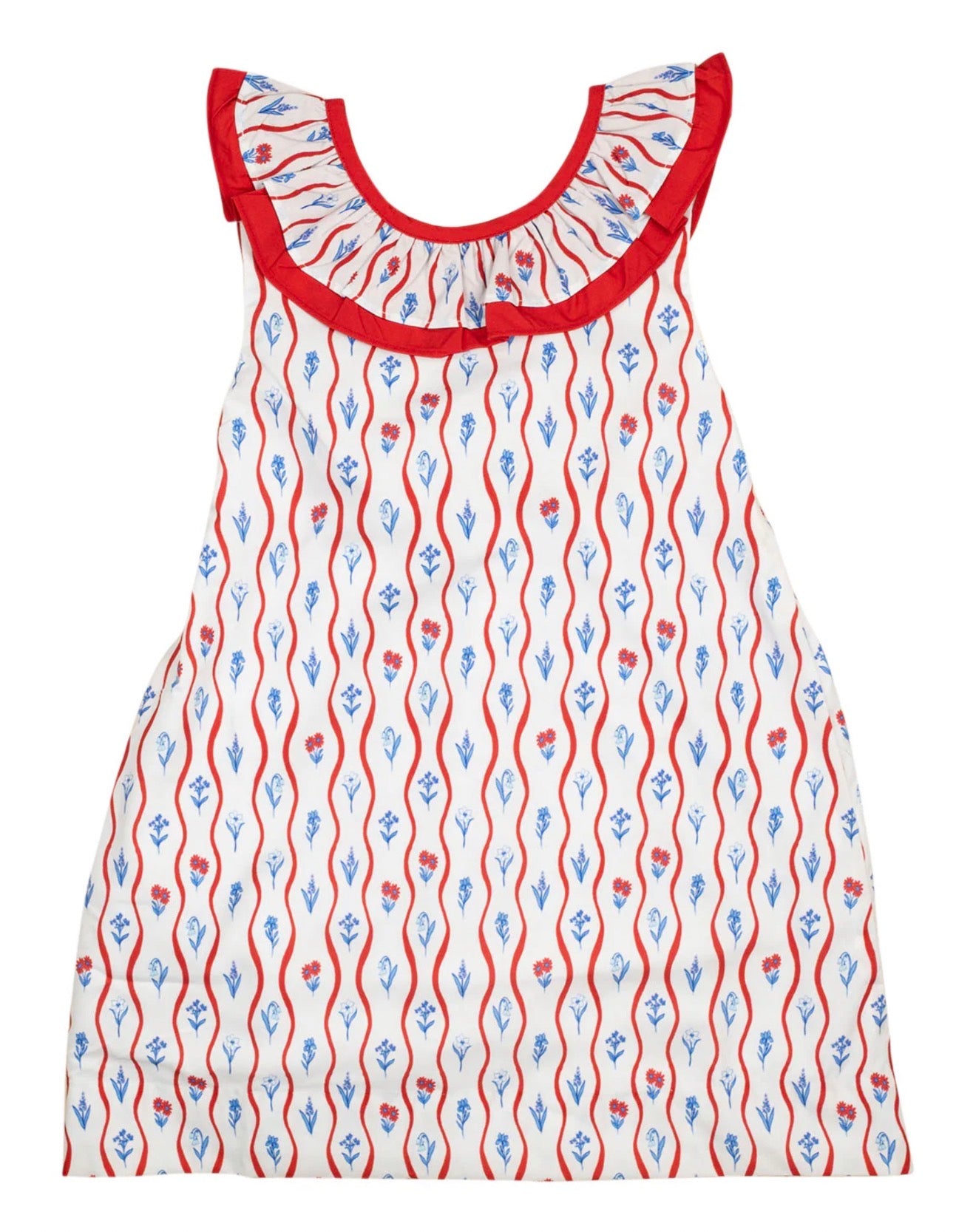 Smockingbird | Red White Blue Floral Josie Dress