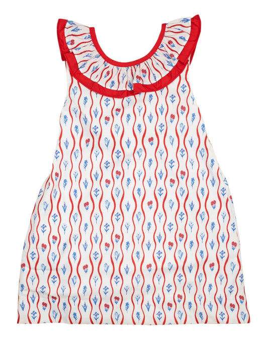 Smockingbird | Red White Blue Floral Josie Dress