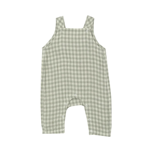 Angel Dear - Mini Green Gingham Overalls