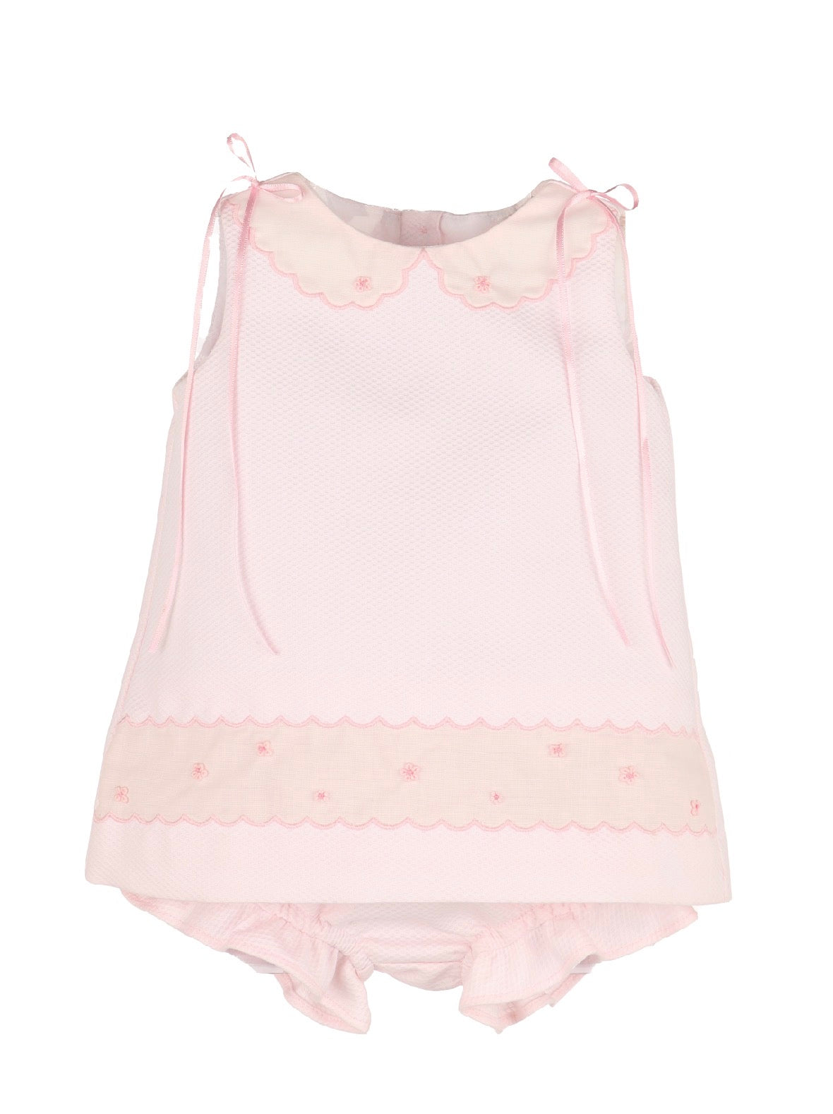 Luli & Me | Pink Pique Collar Set