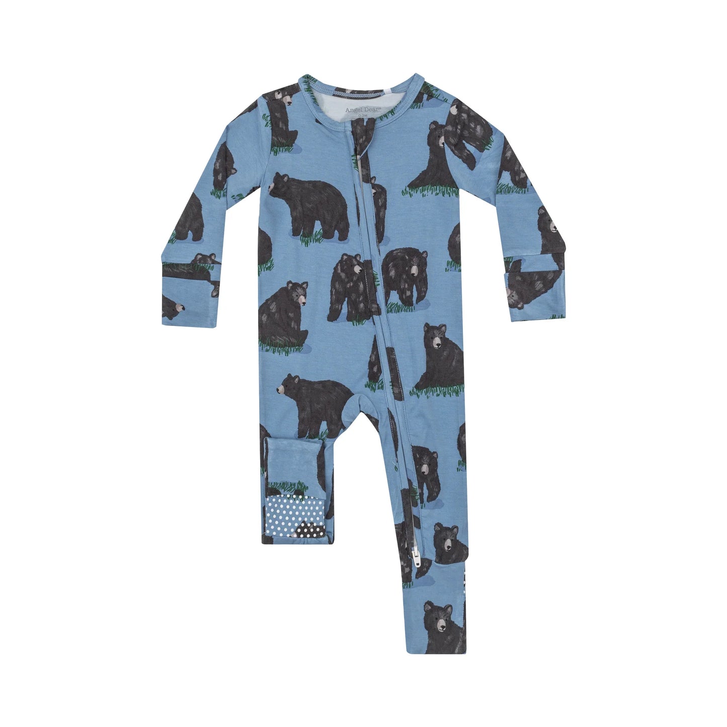 Angel Dear - Black Bears Zipper Romper