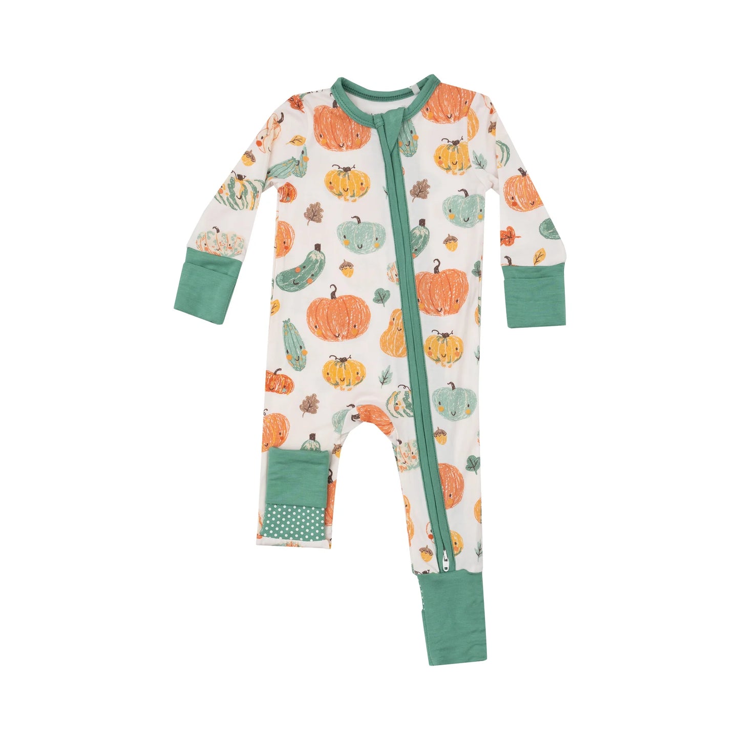 Angel Dear - Crayon Pumpkin Zipper Romper