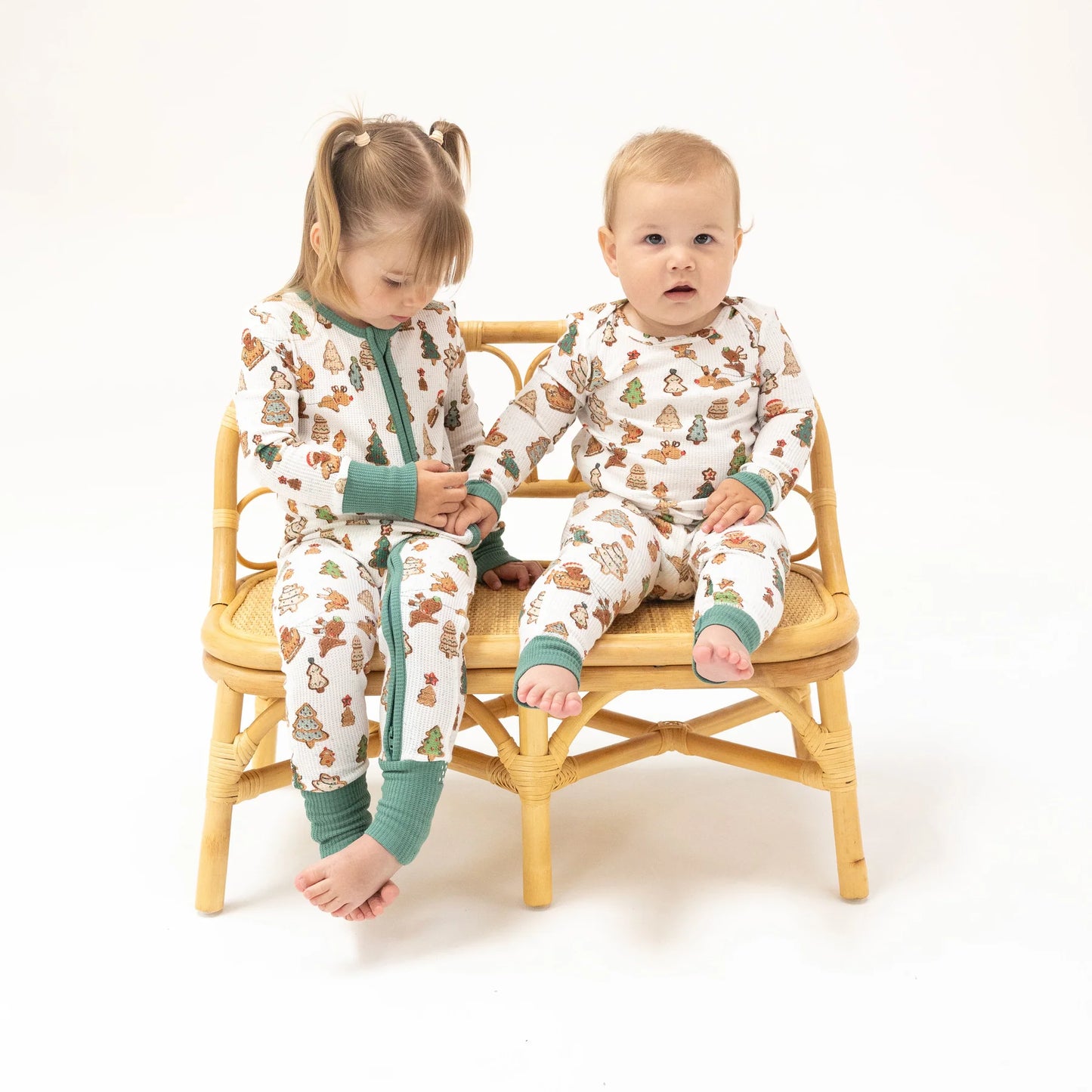 Angel Dear - Gingerbread Sleigh Rise Zipper Romper