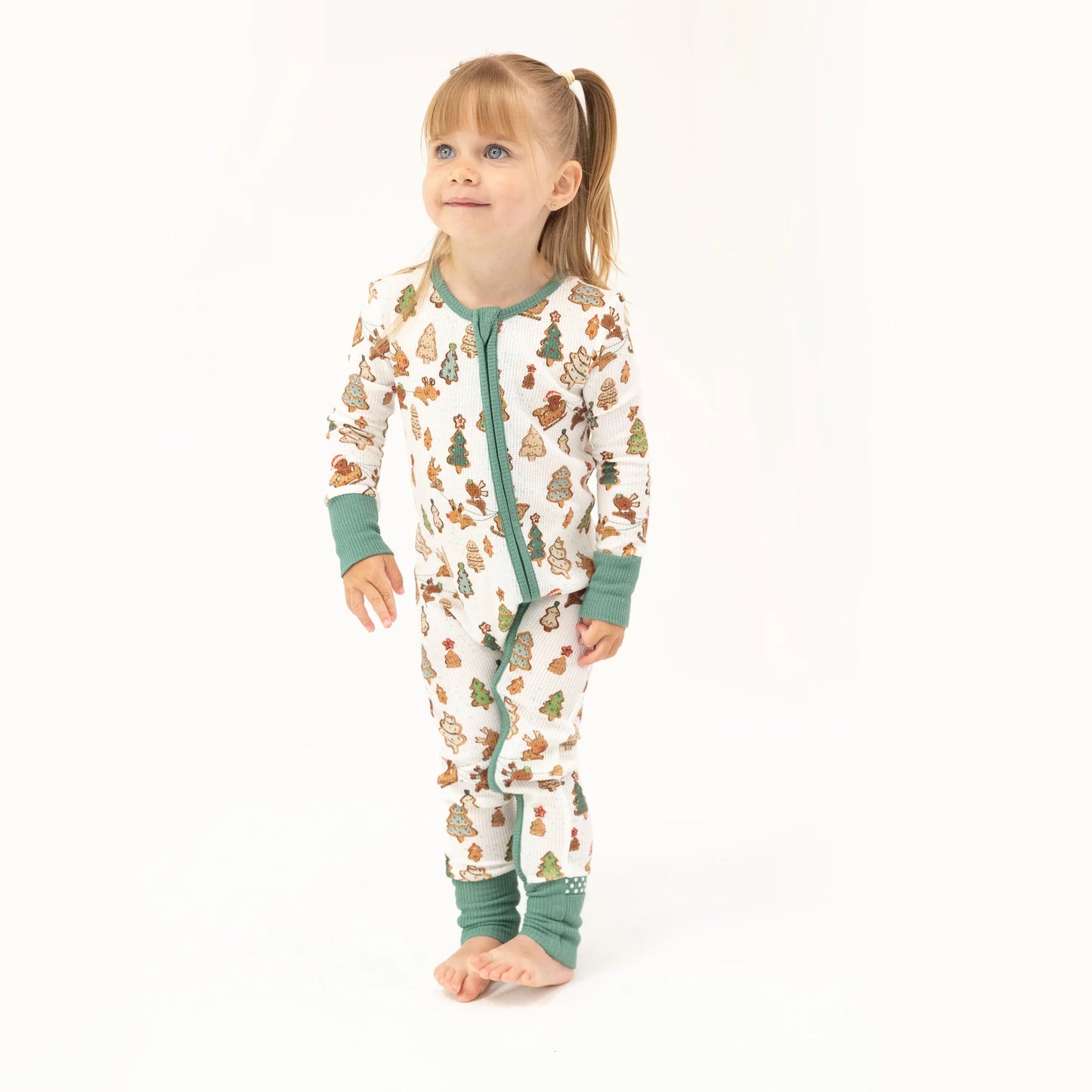 Angel Dear - Gingerbread Sleigh Rise Zipper Romper