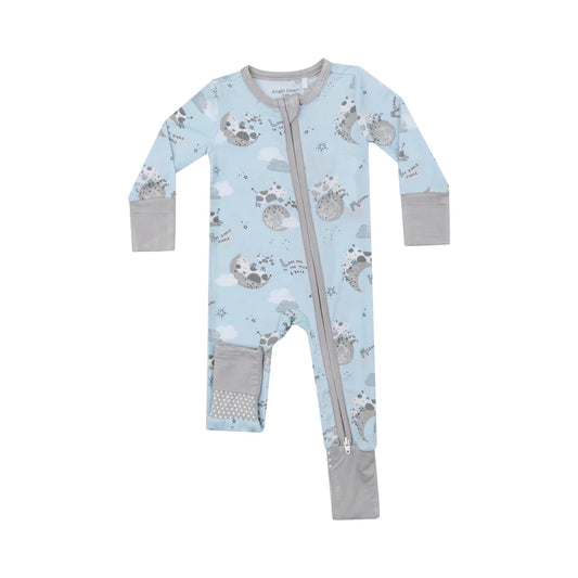 Angel Dear - I Love You To The Moon Cows Zipper Romper