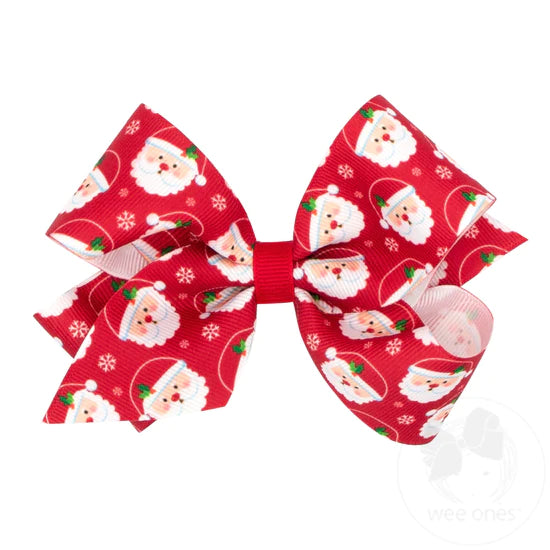 Wee Ones - Holiday Santa Bow Medium