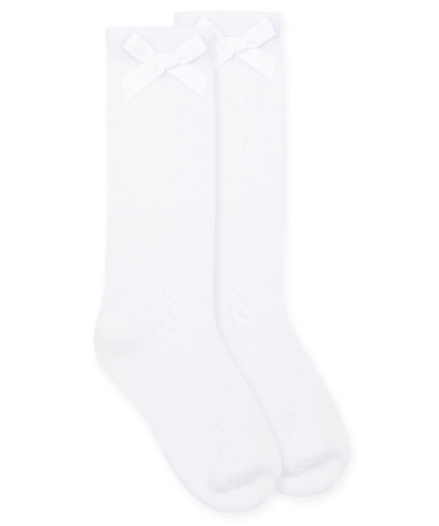 Jefferies Socks - Bow Knee High Socks White