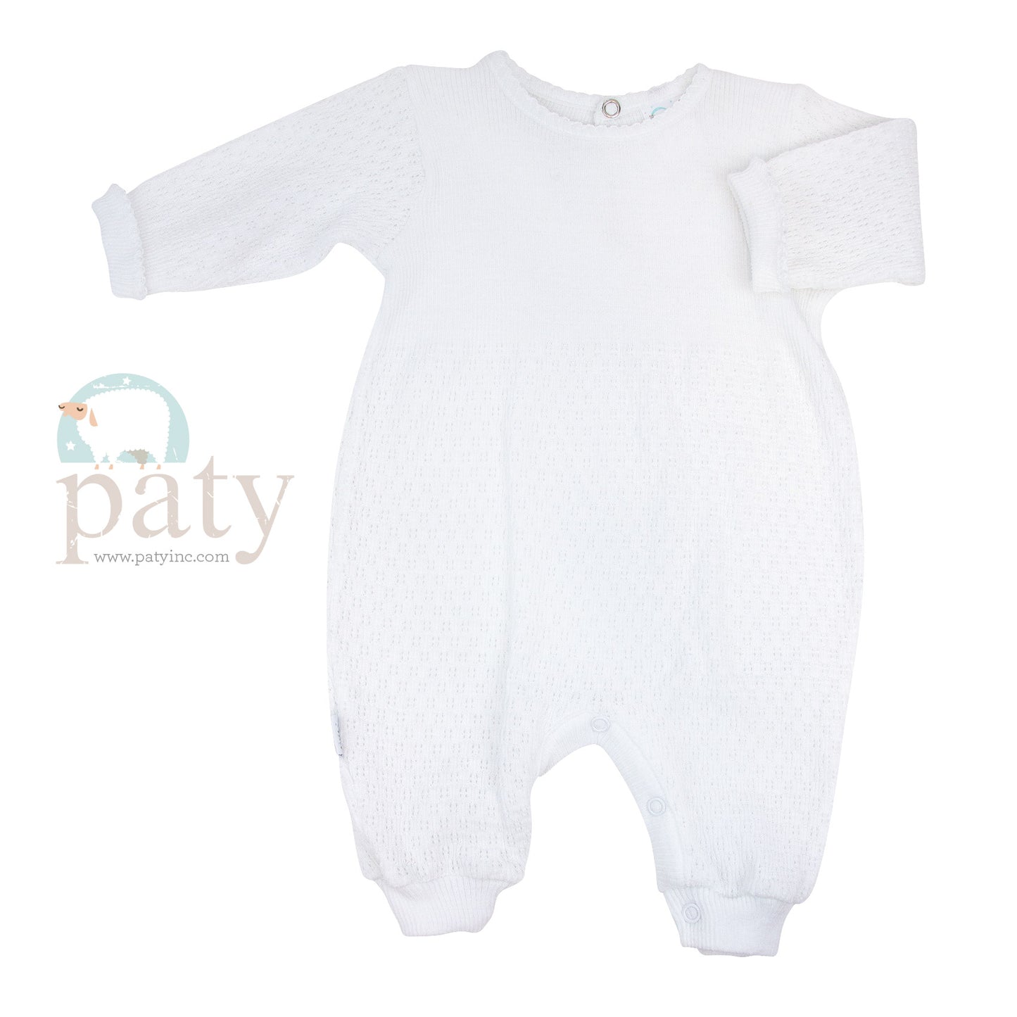 Paty - Romper LS Key Hold Back Solid White