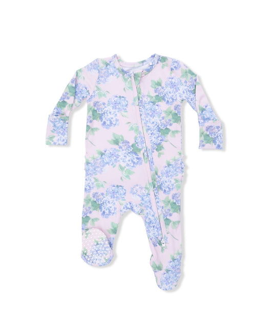 Angel Dear | Hydrangeas 2-Way Zipper Ruffle Footie