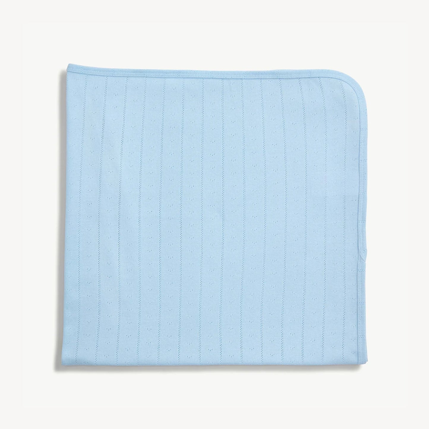 Magnetic Me | Love Lines Blue Pointelle Baby Blanket
