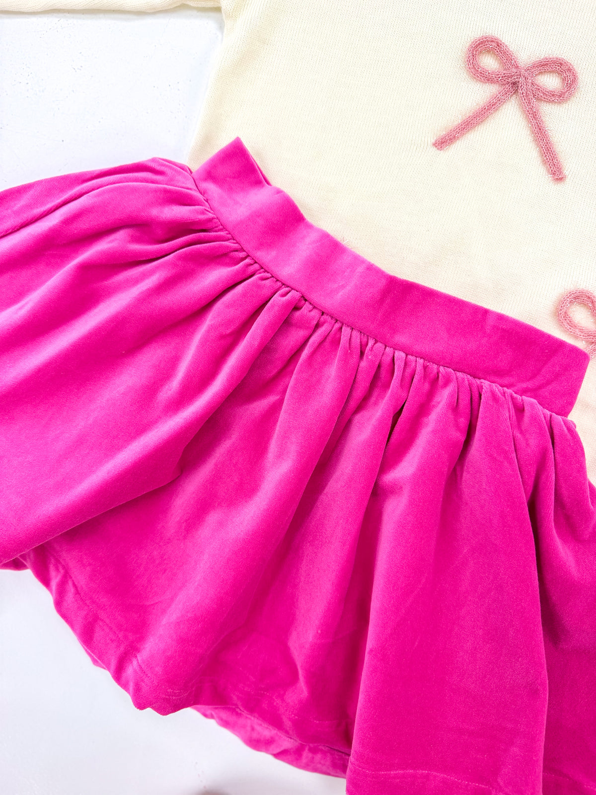 Lulu Bebe | Pink Velvet Skirt