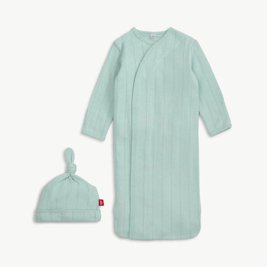 Magnetic Me | Love Lines Seagrass Pointelle Gown/Hat Set