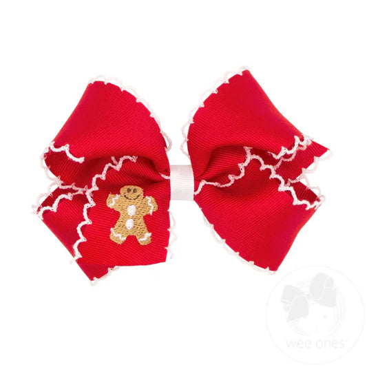 Wee Ones-King Red Gingerbread Bow Emb