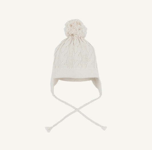 TBBC | Parrish Pom Pom Hat Cable Knit - Palmetto Pearl