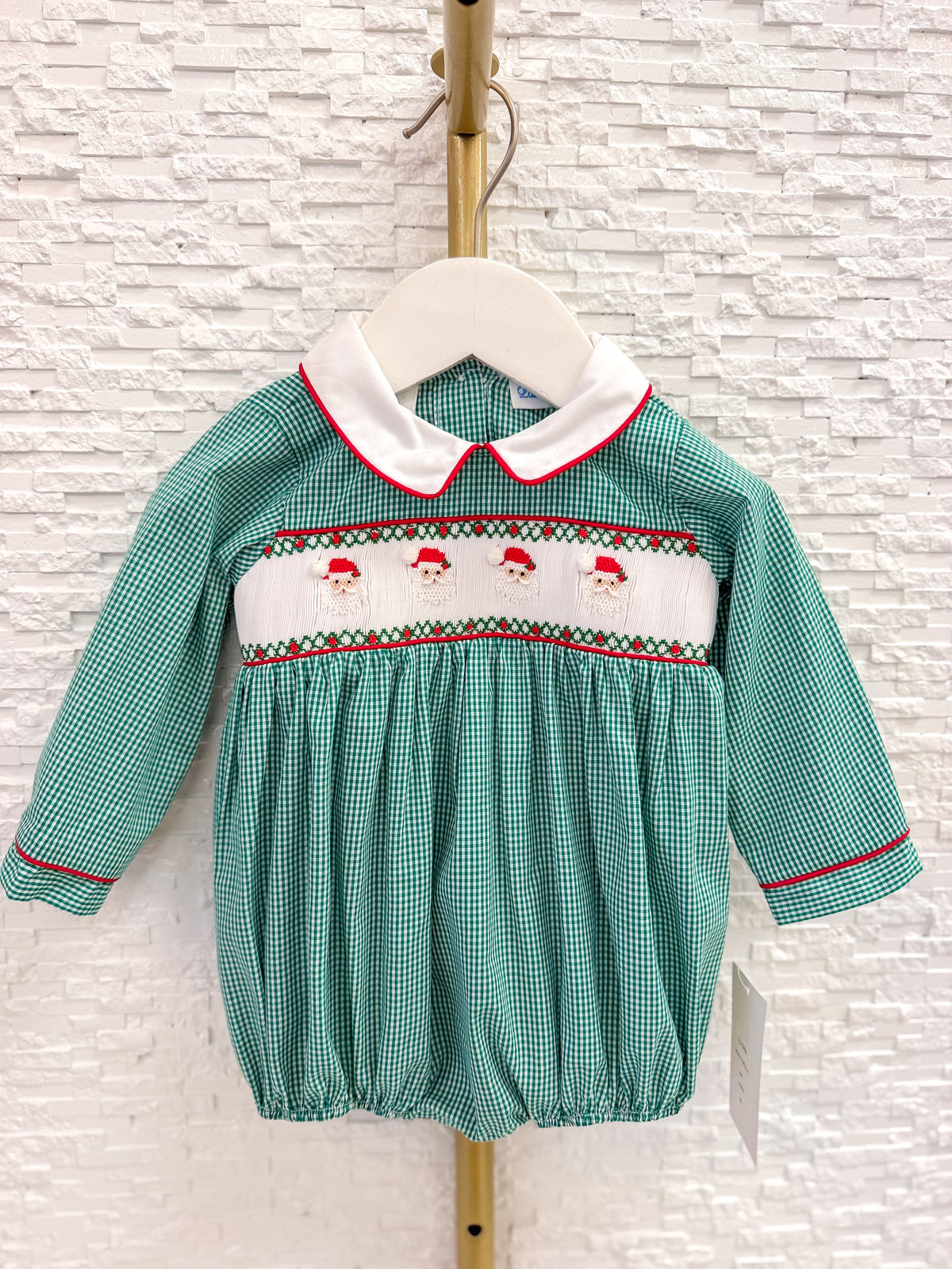 Lulu Bebe | Santa Smocked Boy Bubble