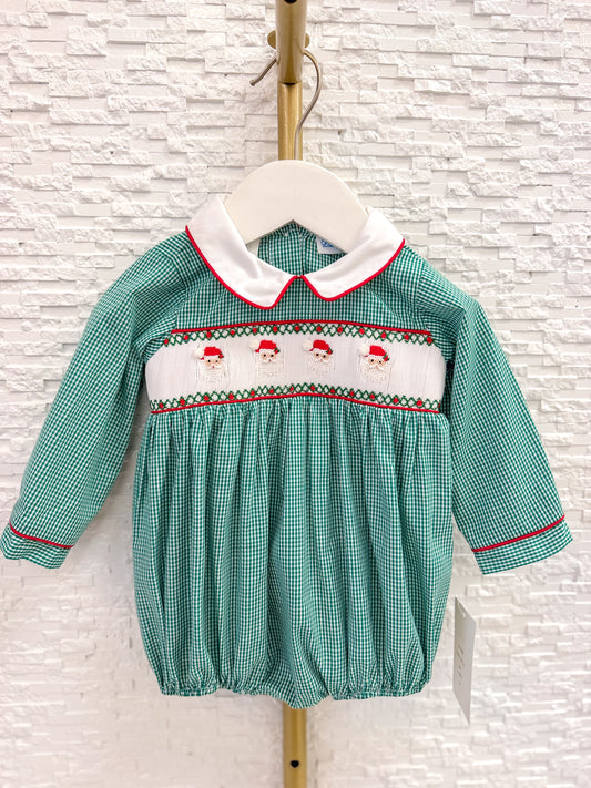 Lulu Bebe | Santa Smocked Boy Bubble