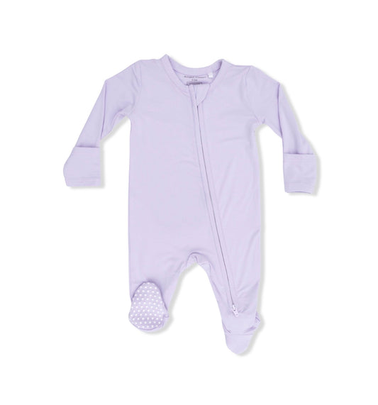 Angel Dear | Solid Orchid Petal 2-Way Zipper Footie