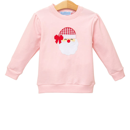Trotter Street | Light Pink Santa Pullover